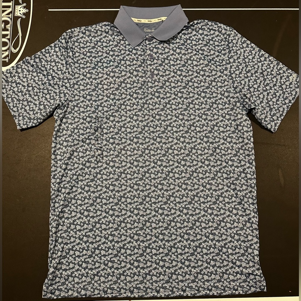 New Walter Hagen Golf Shirt Polo Dogwood Ditsy Golf Polyester NWT Men's Small